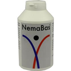 Weiße Plastikflasche mit der Aufschrift "NemaBas" auf dem Etikett.